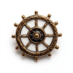 Fototapeta premium Generic Ship?s Wheel View Back Bronze Finish Columbus
