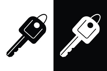 Car Key Clipart Silhouette High-Resolution Vector.
