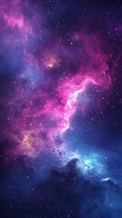 Naklejka premium A vibrant cosmic image showing colorful nebulae in the deep space