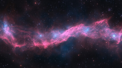 Fototapeta premium Radiant Pink-Blue Nebula with Interstellar Energy 