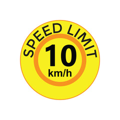Speed limit 10 kmh Sticker  vector art illustration work