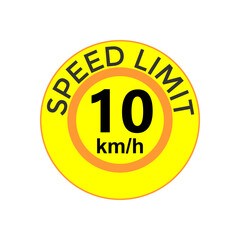 Speed limit 10 kmh Sticker  vector art illustration work