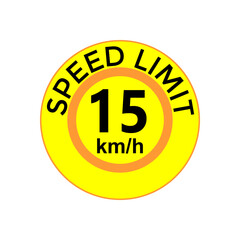 Speed limit 15 kmh Sticker  vector art illustration work