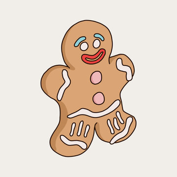 Playful Gingerbread Man Illustration