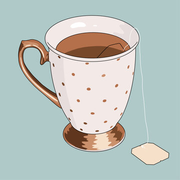 Minimalist Teacup with Saucer Illustration