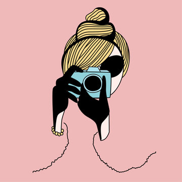 Elegant Woman with Camera Portrait