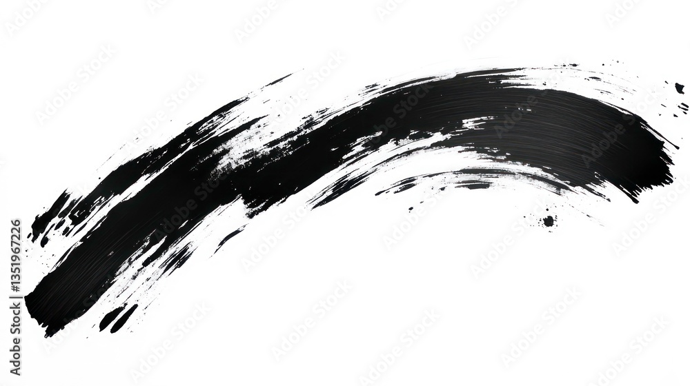 Aufkleber abstract black paint stroke isolated on white background. possible use graphic design element