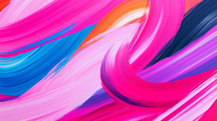 Fototapeta premium Colorful abstract ribbon swirls with smooth flowing brushstrokes in vibrant tones 