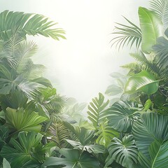 Lush Tropical Foliage Background.