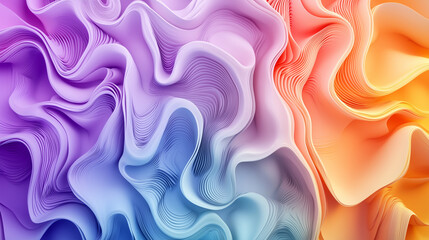 Obraz premium Abstract colorful waves with flowing texture and soft satin-like design in blue, purple, and metallic hues