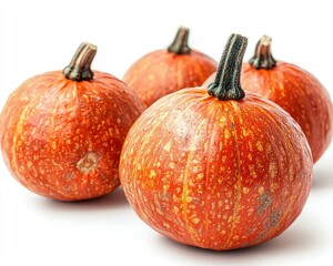 Obraz premium Vibrant Autumn Gourds: A Trio of Orange Pumpkins