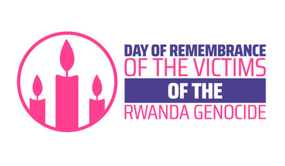 Day of Remembrance of the Victims of the Rwanda Genocide background banner or poster design template. observed every year in  April. Holiday concept. Use to any Template, card, poster, placard.