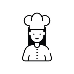 Chef female vector icon stock illustration