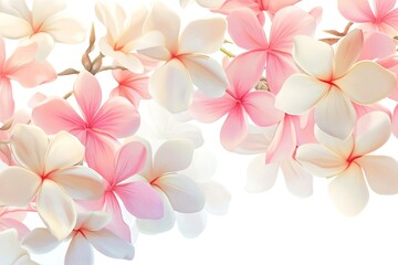 Fototapeta premium Delicate, pastel-colored plumeria blossoms