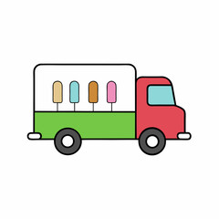 ice-cream bus isolated on white
