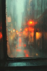 Obraz premium Window Cleaning Tool with Brush and Water for Sparkling Glasses in Urban Setting