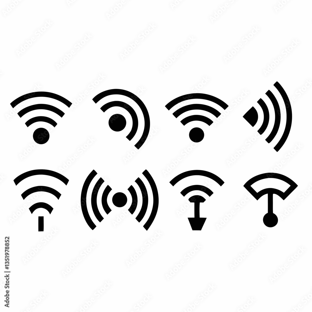 Aufkleber 3d wi-fi icon symbol representing wireless network and internet connection