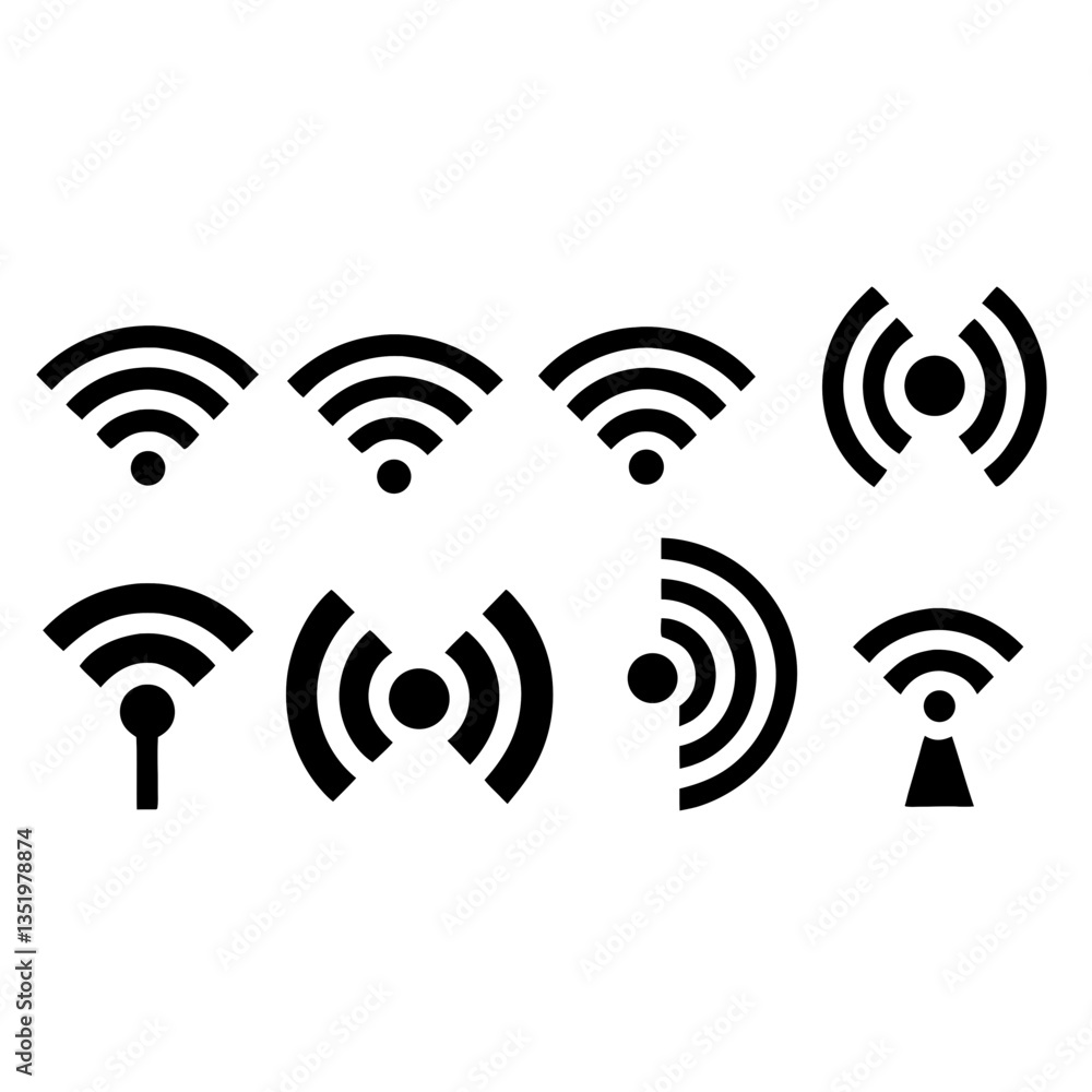 Aufkleber 3d wi-fi icon symbol representing wireless network and internet connection