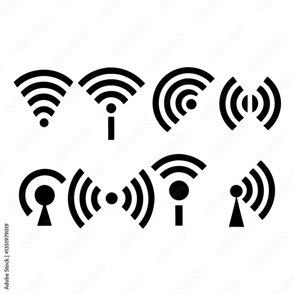 Aufkleber 3d wi-fi icon symbol representing wireless network and internet connection