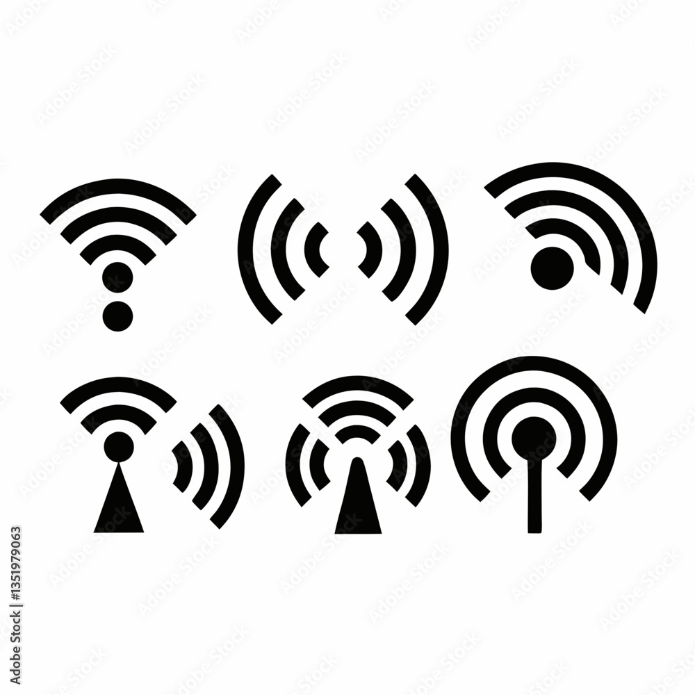Poster wifi signal icon representing wireless internet connection