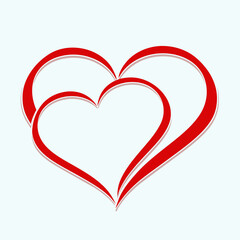 Red heart with ribbon symbolizing love and romance