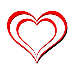 Red heart with ribbon symbolizing love and romance