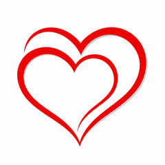 Red heart with ribbon symbolizing love and romance