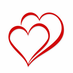 Red heart with ribbon symbolizing love and romance