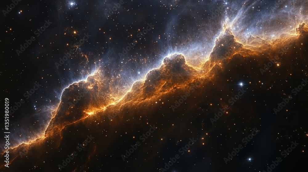 Poster brilliant celestial nebulae appear to be lit up in deep space