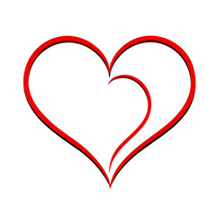 Red heart with ribbon symbolizing love and romance