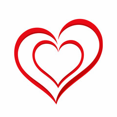 Red heart with ribbon symbolizing love and romance