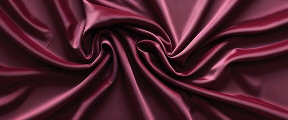 Obraz premium Rich burgundy velvet fabric with elegant flowing folds in soft ambient light