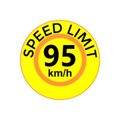 Speed limit 95 kmh Sticker  vector art illustration work
