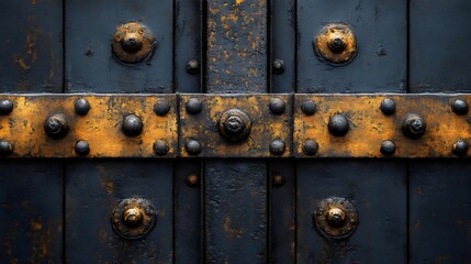 Fototapeta premium A metal gate with a rusted and worn appearance