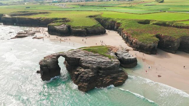 Playa de Las Catedrales beach in Galicia region, northern Spain