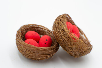 Easter eggs in a basket