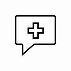 Medical chat message icon vector sign