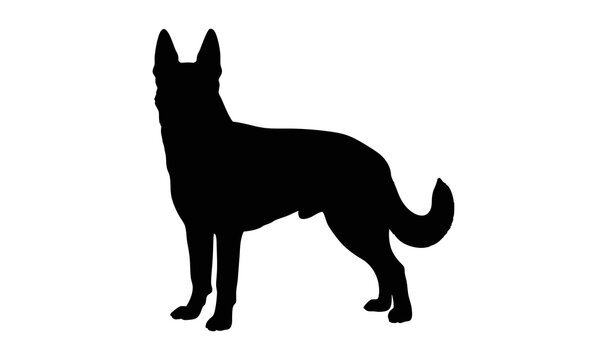 German shepherd black silhouette