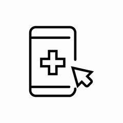 Mobile medical app icon vector sign