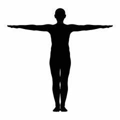 Mountain pose silhouette illustration isolated on a white background