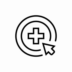 Medical click cursor icon vector sign