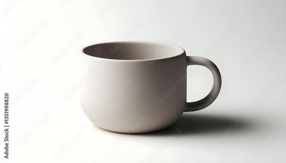 Poster sleek and simple matte coffee mug with soft shadows in studio lighting.