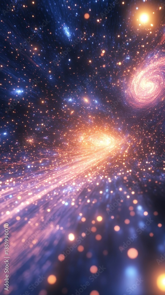 Wall mural a beautiful depiction of galaxies and celestial objects floating