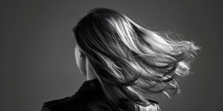 Captivating motion of a woman s windblown hair