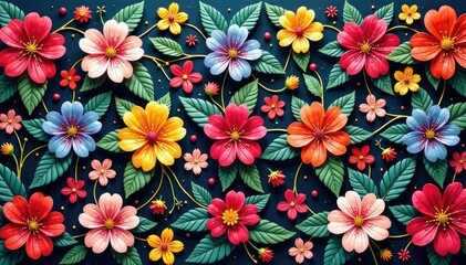 Intricately woven floral elements creating a continuous visual rhythm , elegant, blossom