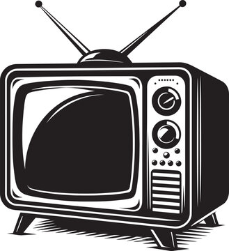 recommend clip art: Retro television silhouette vector illustration isolated on a white background