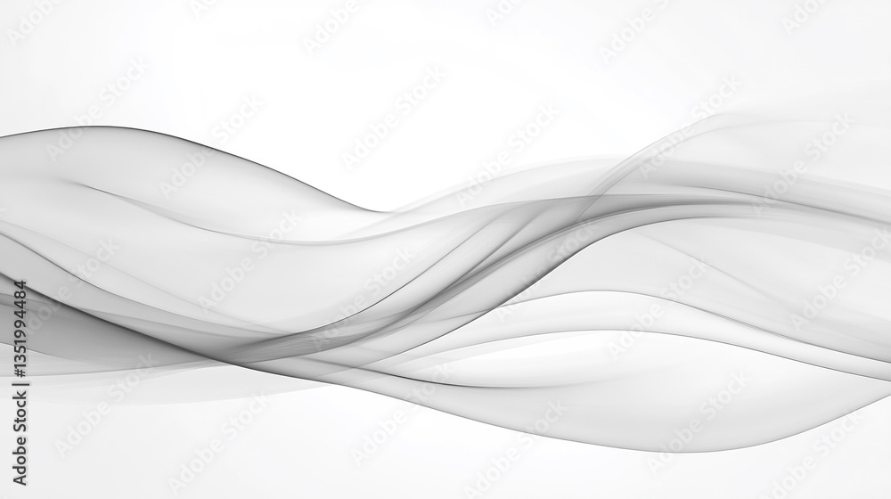 Poster abstract flowing grey and white waves creating a soft and elegant background design for various uses