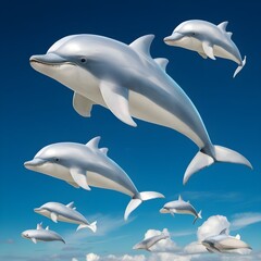 Sky and dolphins