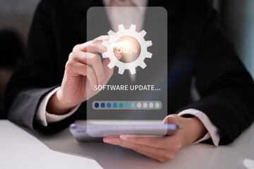Software system update technology install web digital cyberspace upgrade computer concept