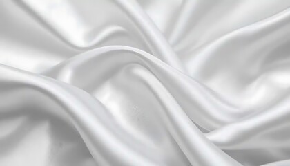 Obraz premium Elegant white silk fabric, gracefully draped with soft, flowing folds texture